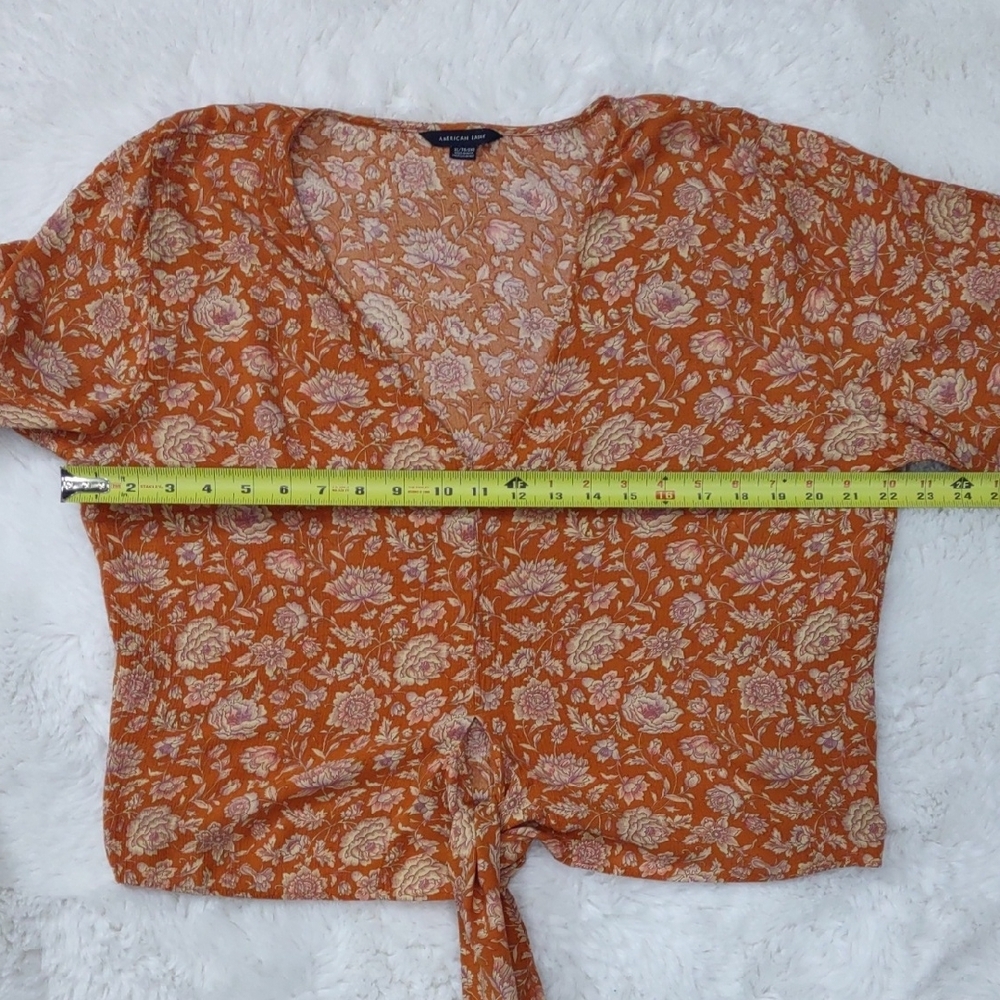American Eagle Floral Orange Women's Top - Picture 16 of 16